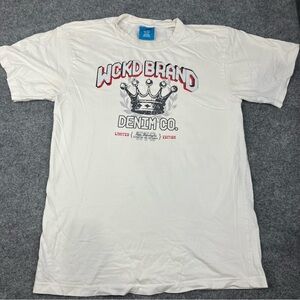 WKCD Brand Men's T-Shirt XL White Crown Logo Denim Co Vintage y2k